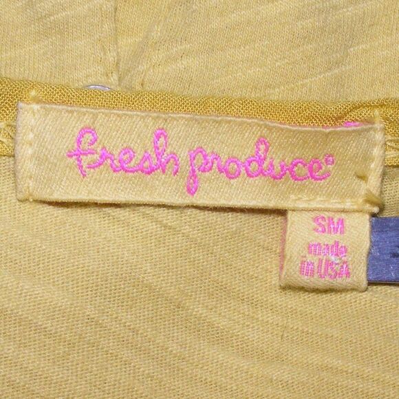 FRESH PRODUCE Top, S, Yellow, Solid, Button Back, Mid length sleeves, Wider neck - Picture 10 of 13
